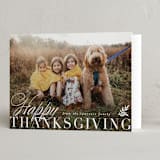 "Elegant Harvest" - Thanksgiving Cards in Cream by Everett Paper Goods - Folded Card