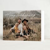 "Simple Script" - Thanksgiving Cards in Whipped Cream by Owl and Toad - Folded Card