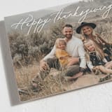 "Simple Script" - Thanksgiving Cards in Whipped Cream by Owl and Toad - Detail