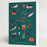 "Fall Harvest" - Thanksgiving Cards in Deep Pine by Eve Schultz - Folded Card