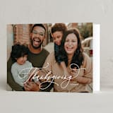 "Thanksgiving Script" - Thanksgiving Cards in Snow by Hooray Creative - Folded Card