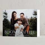"Beyond Grateful" - Thanksgiving Cards in Snow by Hooray Creative - Folded Card