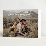 "Love and Gratitude" - Thanksgiving Cards in Latte by Katherine Moynagh - Folded Card