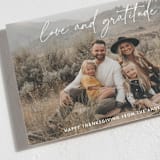 "Love and Gratitude" - Thanksgiving Cards in Latte by Katherine Moynagh - Detail