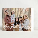 "Thanksgiving Flourish" - Thanksgiving Cards in Whipped cream by Wildfield Paper Co - Folded Card