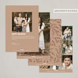 "Thanksgiving Script" - Thanksgiving Cards in Snow by Hooray Creative - Back of Card Options