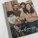 "Thanksgiving Script" - Thanksgiving Cards in Snow by Hooray Creative - Detail