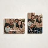"Thanksgiving Script" - Thanksgiving Cards in Snow by Hooray Creative - Photo Orientation Options