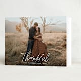 "Scripty Thankful" - Thanksgiving Cards in Cloud by Kristen Magee - Folded Card