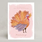 "Gobble Gobble Gobble" - Thanksgiving Cards in Flamingo by Jackie Crawford - Front