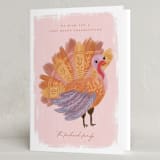 "Gobble Gobble Gobble" - Thanksgiving Cards in Flamingo by Jackie Crawford - Folded Card