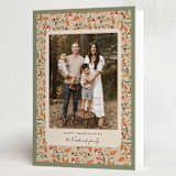 "Acorn Forest" - Thanksgiving Cards in Moss by Jackie Crawford - Folded Card