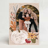 "Thanksgiving Pumpkin and gold" - Thanksgiving Cards in Buttercream by Hanna Symonovych - Front