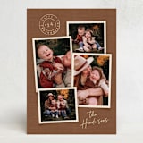 "Stamped Burlap Thanksgiving Collage" - Thanksgiving Cards in Nutmeg by Kamala Nahas - Front