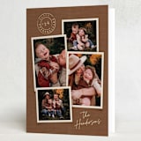 "Stamped Burlap Thanksgiving Collage" - Thanksgiving Cards in Nutmeg by Kamala Nahas - Folded Card