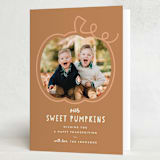"Sweet Pumpkins" - Thanksgiving Cards in Brick by Louise Kay - Folded Card