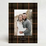 "Fall Plaid" - Thanksgiving Cards in Cocoa by Baumbirdy - Front