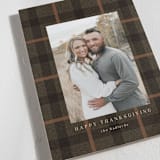 "Fall Plaid" - Thanksgiving Cards in Cocoa by Baumbirdy - Detail