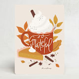 "Thanks a latte" - Thanksgiving Cards in Pumpkin Pie by Vera Lim - Front