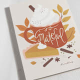 "Thanks a latte" - Thanksgiving Cards in Pumpkin Pie by Vera Lim - Detail