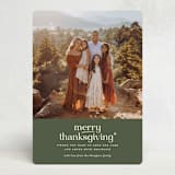 "Merry Thanksgiving" - Thanksgiving Cards in Spruce by Louise Kay - Front