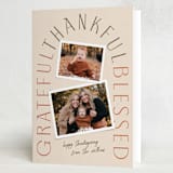 "Grateful Thankful Blessed" - Thanksgiving Cards in Acorn by Erin German - Folded Card