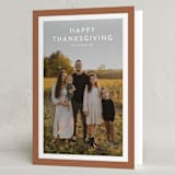 "Bold Frame" - Thanksgiving Cards in Teracotta by Stacey Meacham - Folded Card