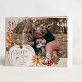 "Thanksgiving Pumpkin and gold" - Thanksgiving Cards in Buttercream by Hanna Symonovych - Folded Card