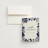"brushstrokes in bloom" - Wedding Thank You Cards in Indigo by Angela Marzuki - Front