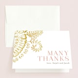 "Modern Mehndi" - Wedding Thank You Cards in Gold by Laura Condouris - Front