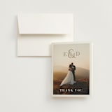 "Floral Ampersand Monogram" - Wedding Thank You Cards in Toffee by Amanda Day - Front