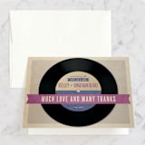"Wedding Vinyl" - Wedding Thank You Cards in Purple Jelly by Dawn Jasper - Front