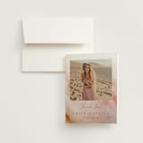 "Delicate brushstrokes" - Wedding Thank You Cards in Blush by Lucrecia Caporale - Front