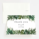 "Fresh Greens" - Wedding Thank You Cards in Emerald by Susan Moyal - Front