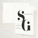 "Modern Initials" - Wedding Thank You Cards in Buttercream by Lori Wemple - Front