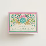 "Whimsical Hand Illustrated Crest" - Wedding Thank You Cards in Peony by Jackie Crawford - Front
