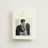 "Stripe Bevel" - Wedding Thank You Cards in Salt by Amy Kross - Front