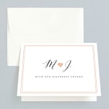 "Heartbeat" - Wedding Thank You Cards in Petal by Sarah Curry - Front