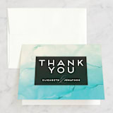 "Ombio" - Wedding Thank You Cards in Aqua by GeekInk Design - Front