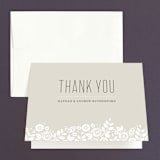 "White Shadows" - Wedding Thank You Cards in Champagne by Jessica Williams - Front