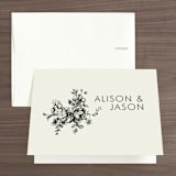 "Elegance Illustrated" - Wedding Thank You Cards in Beige by Phrosné Barwood - Front