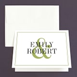 "Wed in Type" - Wedding Thank You Cards in Moss by Ariel Rutland - Front