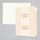 "With Great Joy" - Wedding Thank You Cards in Peach by Up Up Creative - Front