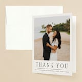 "Elegant Classic" - Wedding Thank You Cards in Tuxedo by Wildfield Paper Co - Front