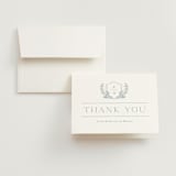 "Modern Crest" - Wedding Thank You Cards in Sea by Kristen Smith - Front
