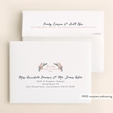 "Wildflower Crest" - Wedding Thank You Cards in Navy by Alethea and Ruth - FREE Recipient Addressing