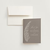 "Pampas & Palms" - Wedding Thank You Cards in Ash by Kaydi Bishop - Front