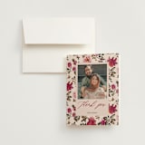 "Indian floral chintz lush" - Wedding Thank You Cards in Ivory by Caroline Bonne Muller - Front