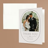 "Capsule" - Wedding Thank You Cards in Stone by Everett Paper Goods - Front