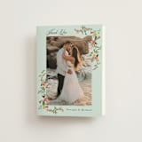 "Tropical Crest" - Wedding Thank You Cards in Papaya by Susan Moyal - Front